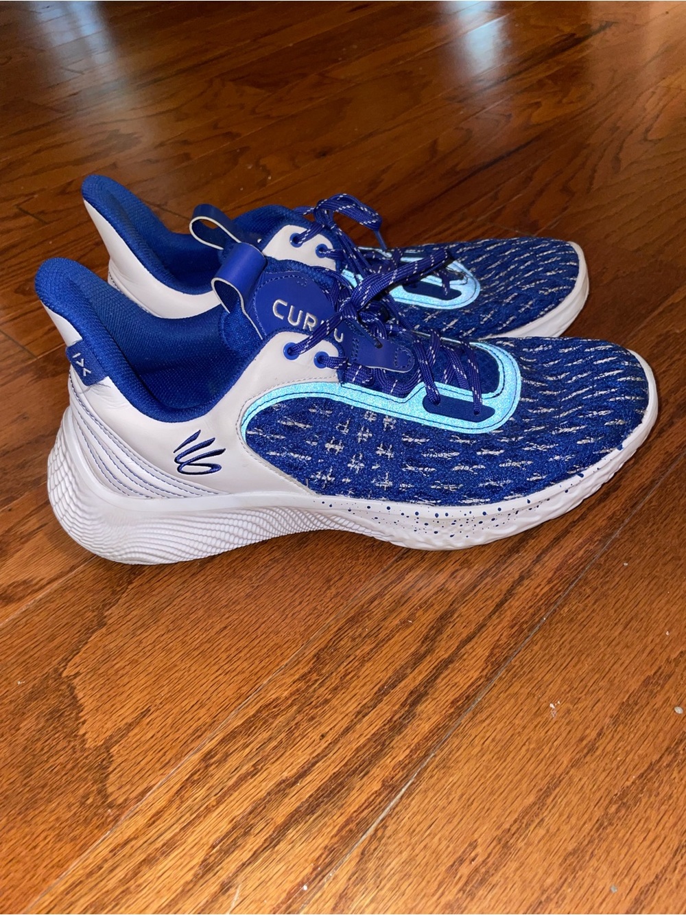 Under Armour Blue and White Men's Athletic Basketball Shoes